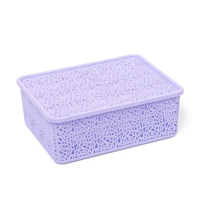 Корзинка с крышкой «ПАУТИНКА» №3 (33х25х12) фиалка