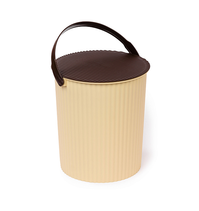 Ведро-стул «Solano» 10 л бежевый/коричневый
