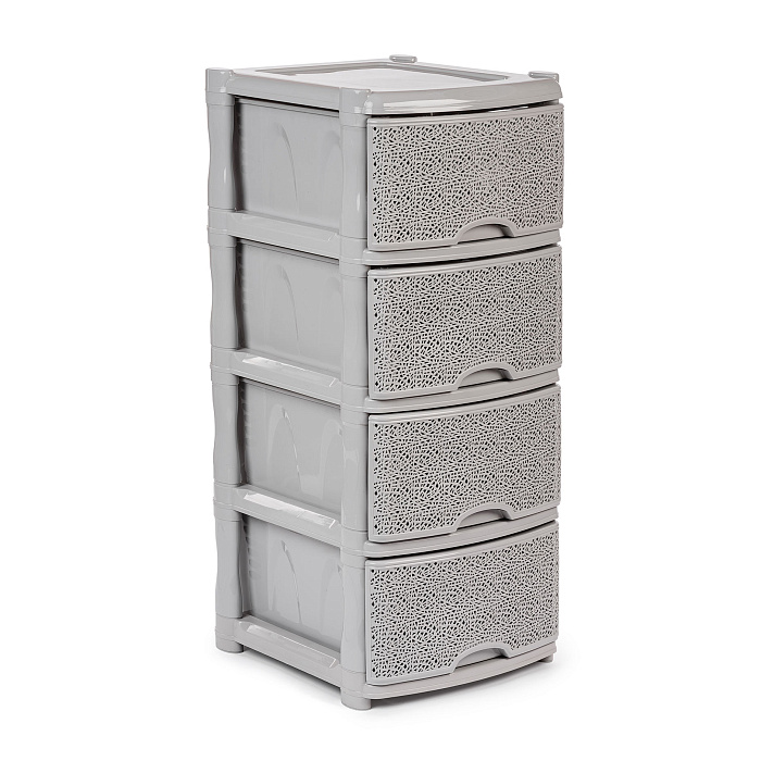 Комод 4-х секционный «ПАУТИНКА» серый