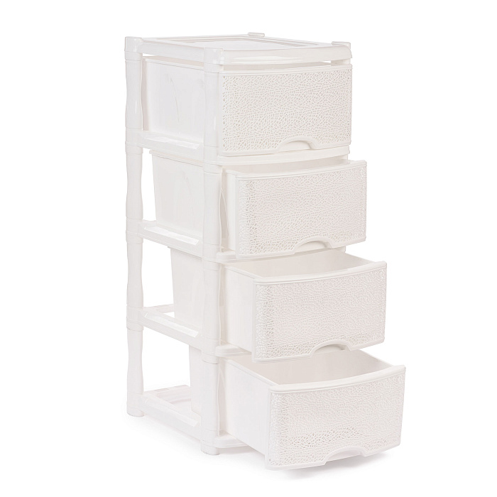 Комод 4-х секционный «ПАУТИНКА» белый