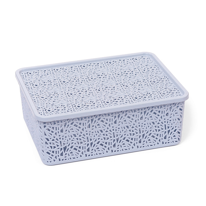 Корзинка с крышкой «ПАУТИНКА» №3 (33х5х12) серый